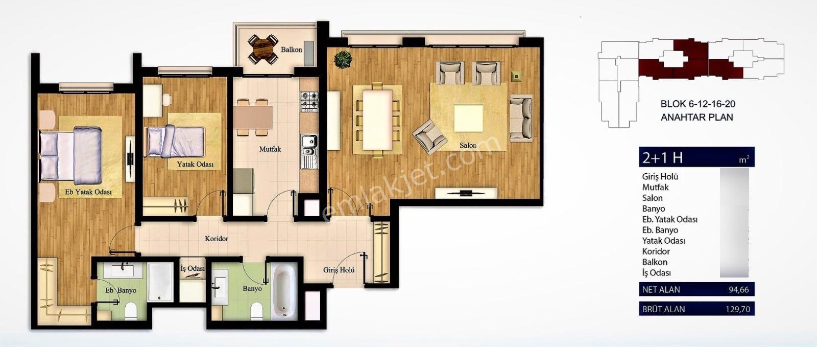 Tema İstanbul'da Havuz Manzaralı 130m2 2+1 Satılık Daire - Görsel 17