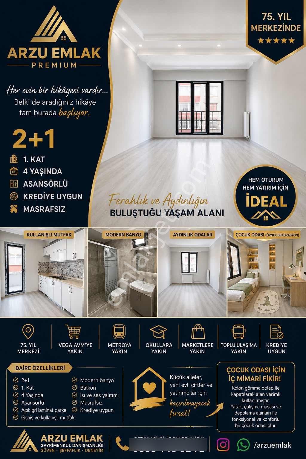 Arzu Emlaktan Sıfır Asansörlü 75. Yıl Mah Balkonlu Satılık Daire - Görsel 40
