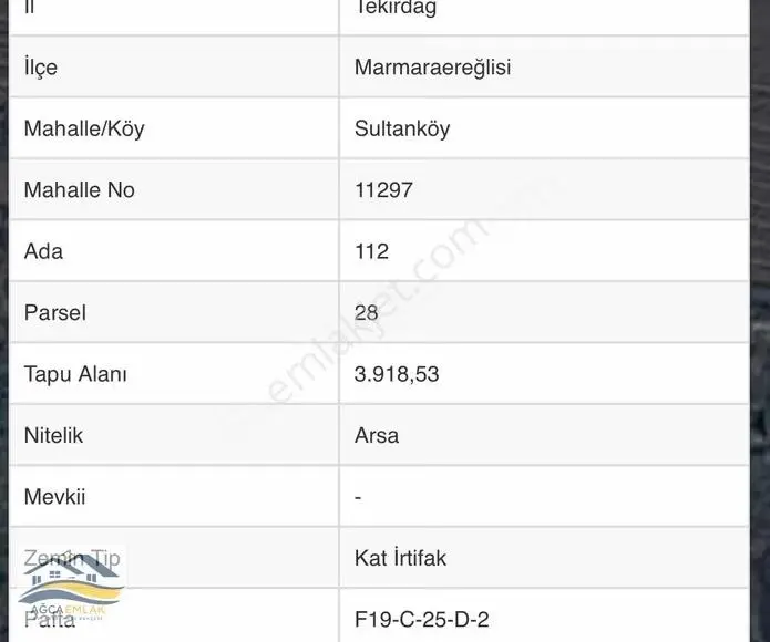 Marmaraerğlisinde Satılık Arsa