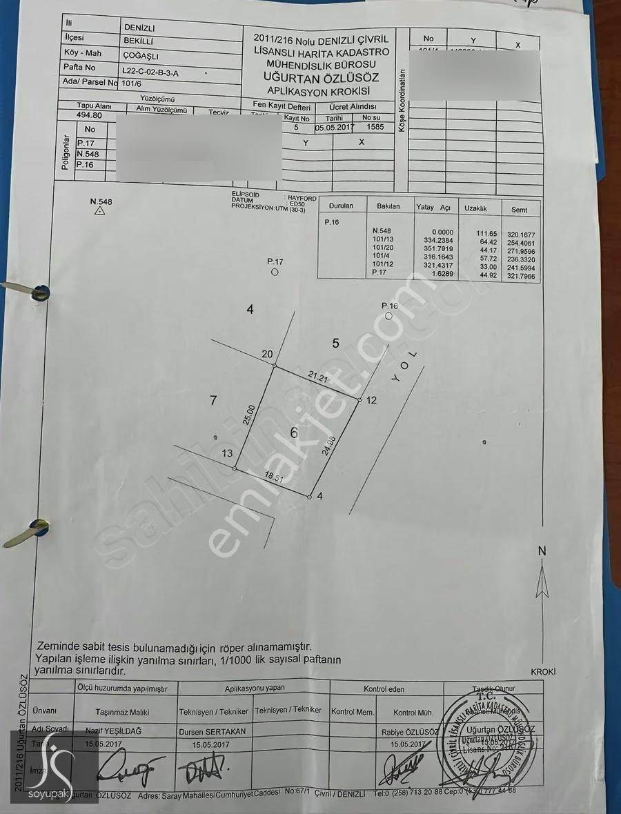 Denizli Bekilli Çoğaşlı 101 Ada 6 Par 494m2 Konut Arsası - Görsel 7