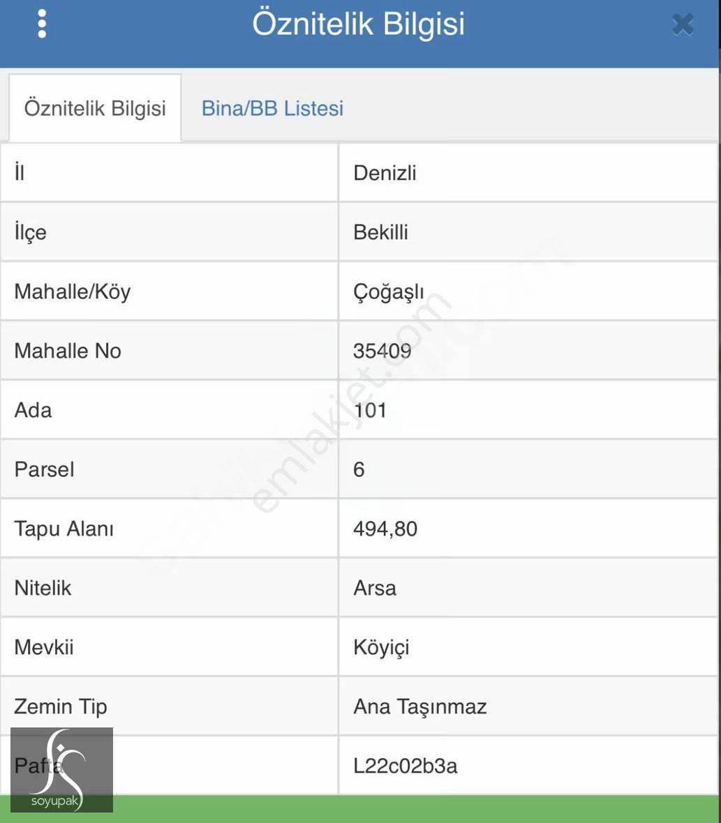Denizli Bekilli Çoğaşlı 101 Ada 6 Par 494m2 Konut Arsası - Görsel 3