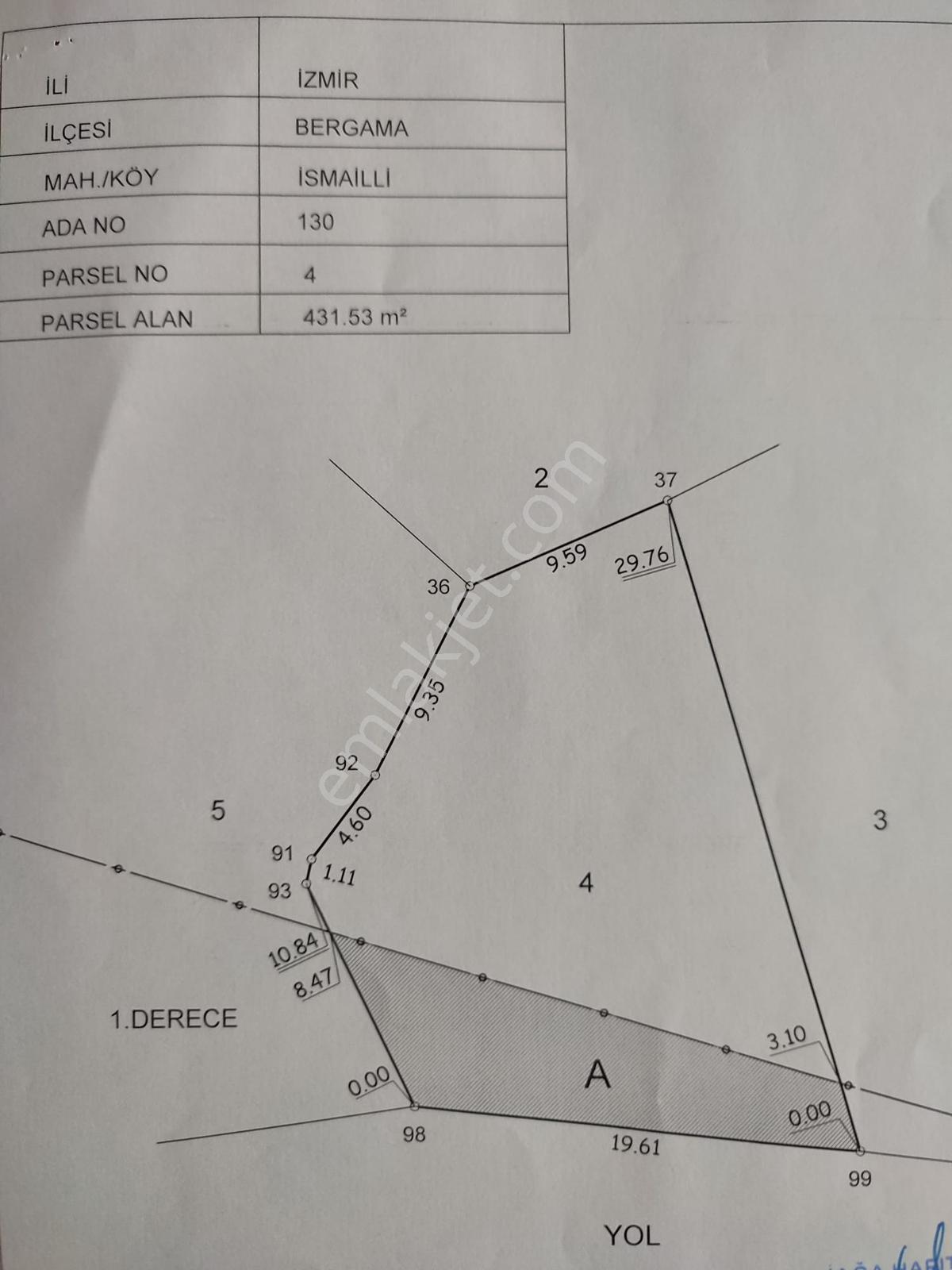Bergama İsmaillide(denize 27km Uzaklıkta)köyiçi İmarlıarsa-330m - Görsel 3