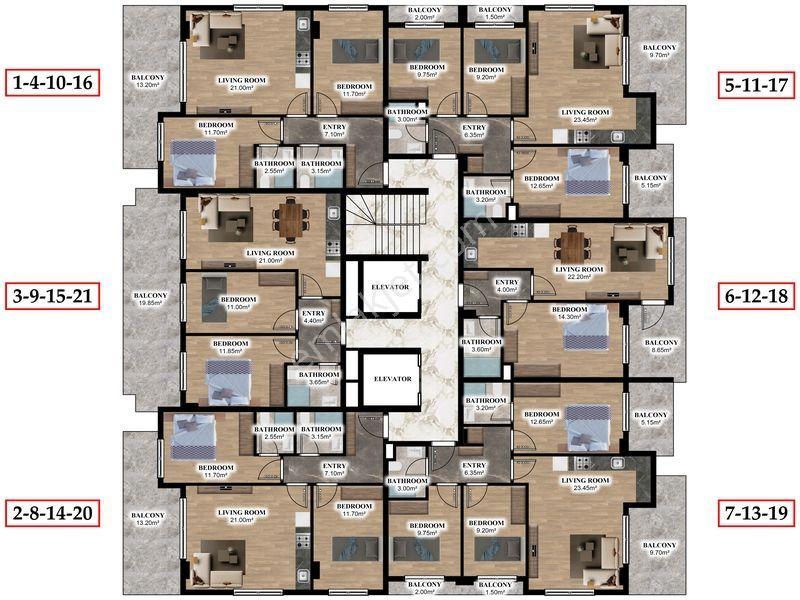 Oturuma Uygun 2+1 Akıllı Ev Denize 92m2 Alanya Merkez - Görsel 2
