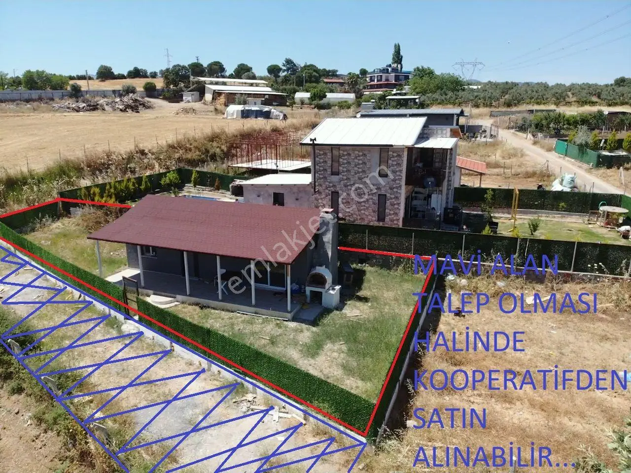 Dereköyde 250m² Bahçeli, 65m² Verandalı 1+1 Betonarme Ev Fırsatı - Görsel 2