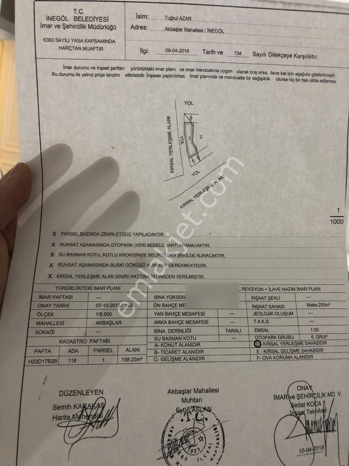 İnegöl Akbaşlar Da Satılık Konut Arsası - Görsel 3