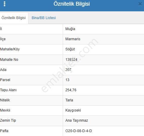 Muğla Marmaris Söğüt'te Denize 5 Dk. Mesafede Satılık Tarla - Görsel 2