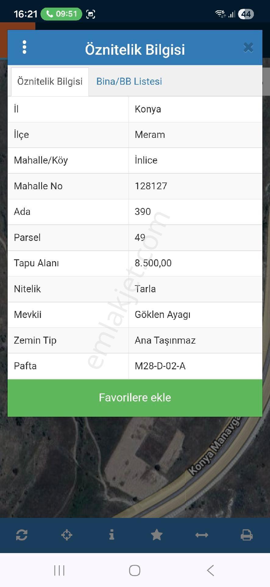 Karakoç Gayrimenkul Konya Merqm İnlice Mahallesinde Satılık 8500m2 Mustakil Tapulu Tarla
