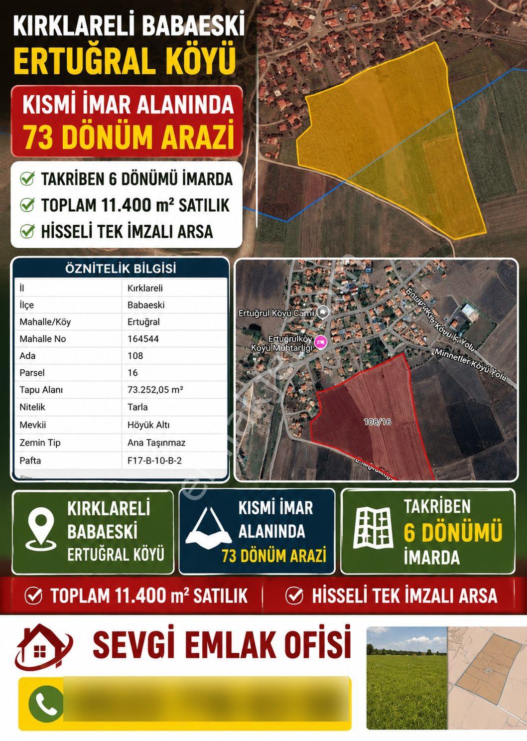 Sevgi Emlaktan Satılık Muhtelif Arsa