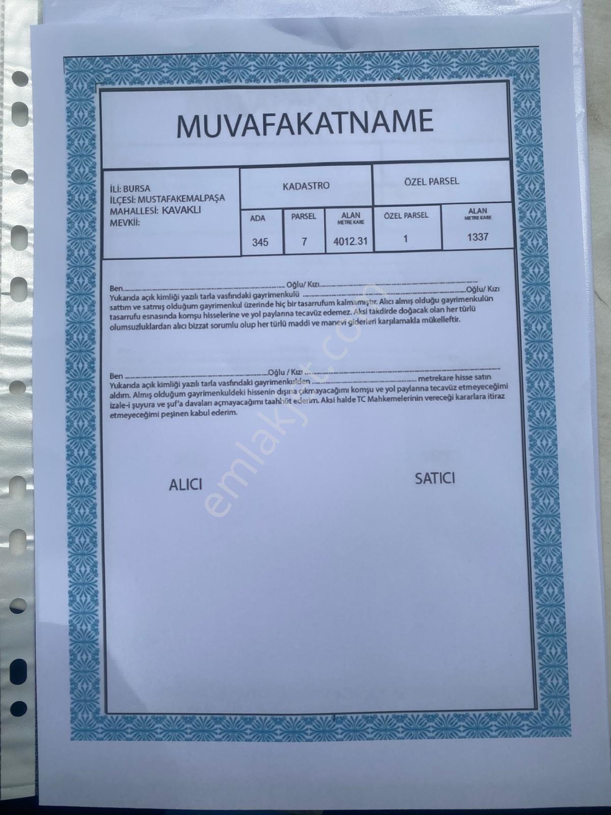 Bursa Mustafa Kemalpaşa Kavaklı Mahallesinde Satılık Tarla - Görsel 9