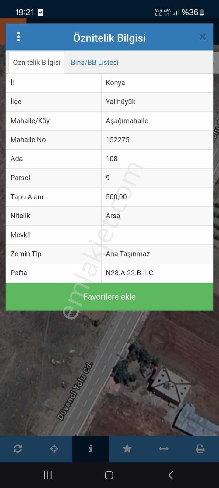 Konya Yalıhüyük 'te Satılık Arsa
