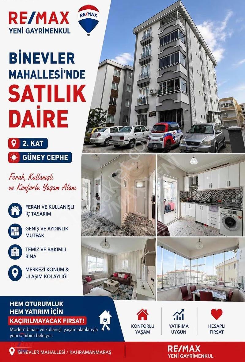 Remax Yeni'den Binevler Satılık Arakat Balkonlu 2+1 Daire