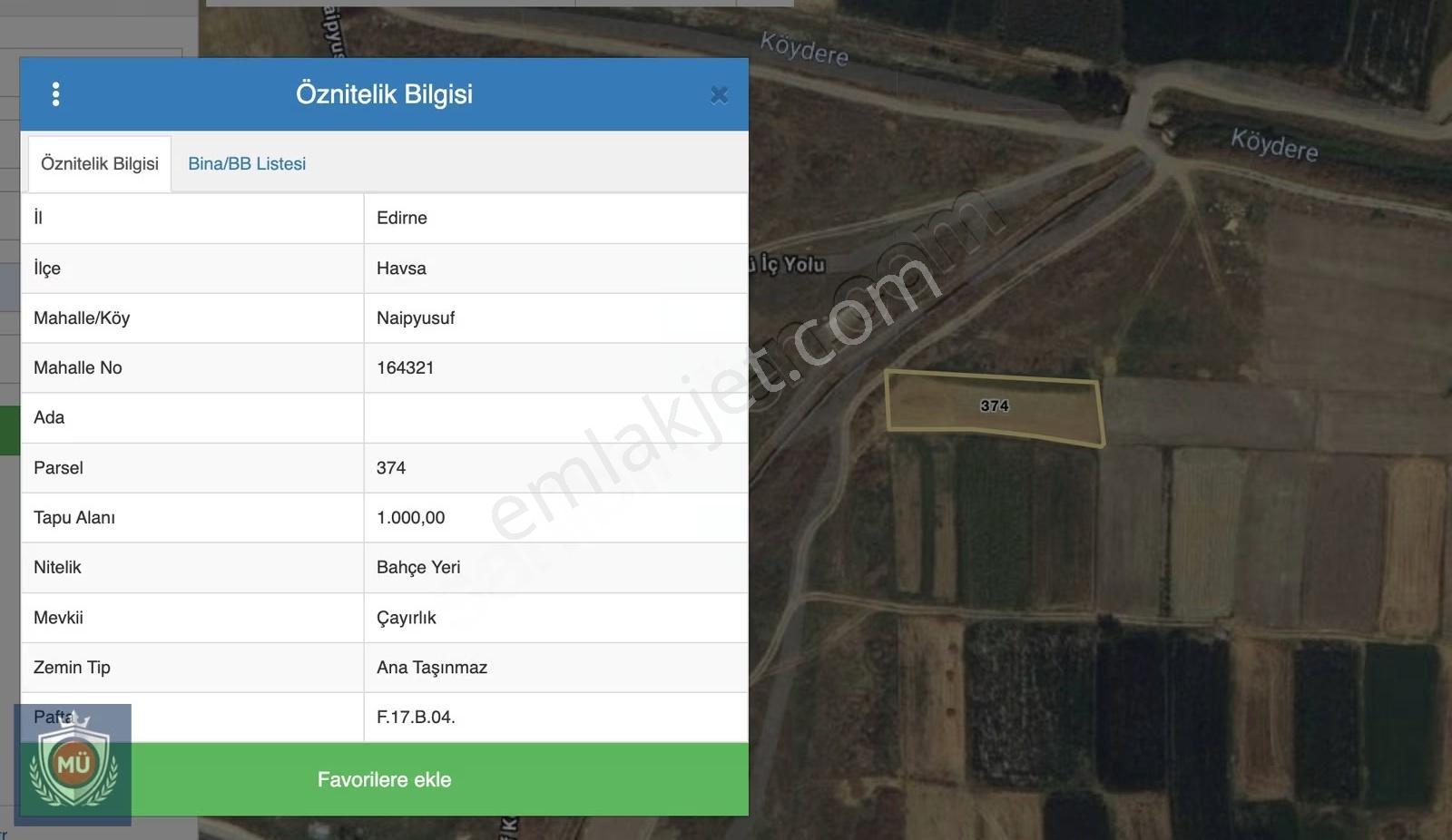 Edirne Havsa Naipyusuf Köy İçi Bahçe 1000 M2 Satılık - Görsel 5