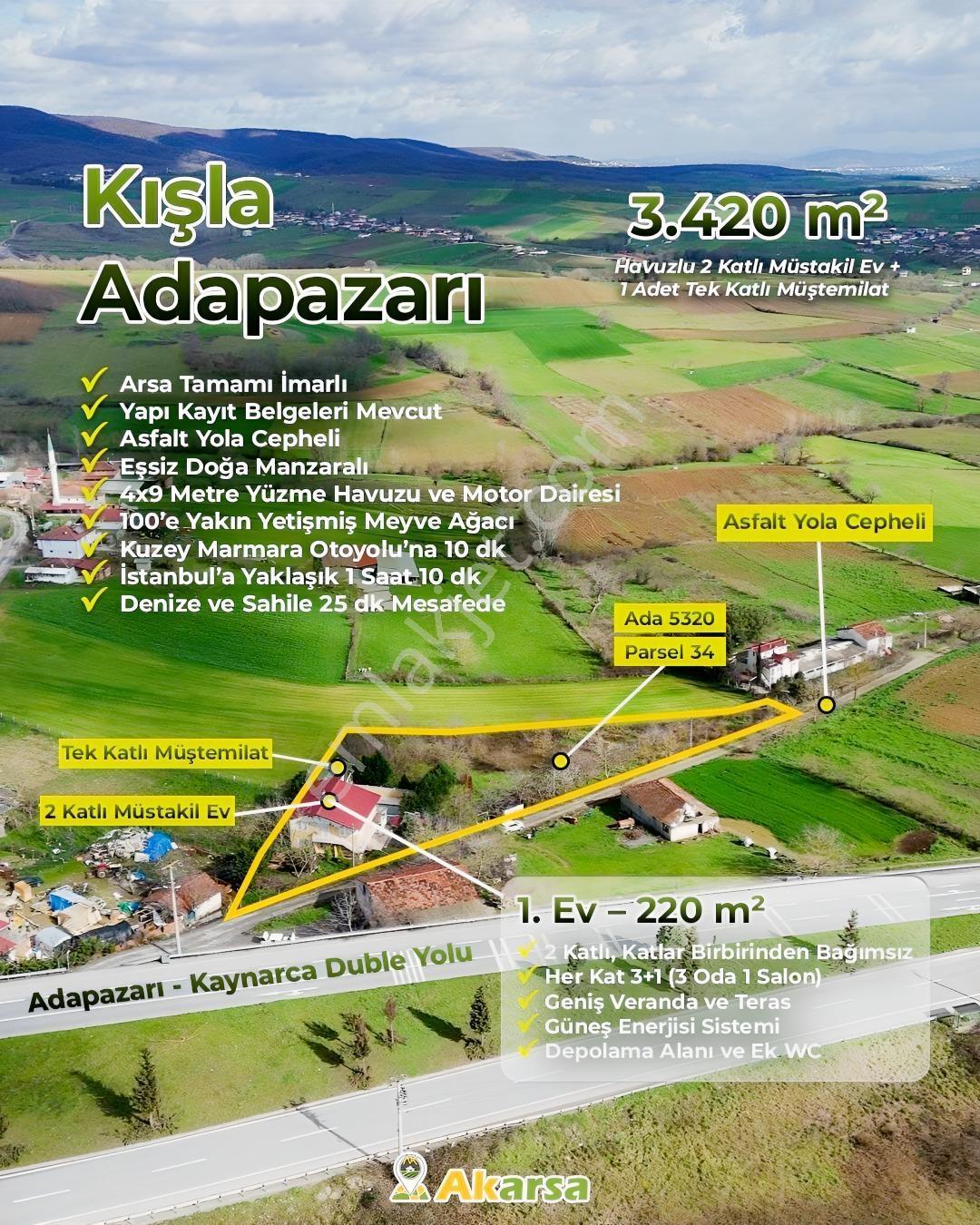 Arsa Fiyatına 3 Adet Ev 3.420 M2 İmarlı Arsa + İki Katlı Ev