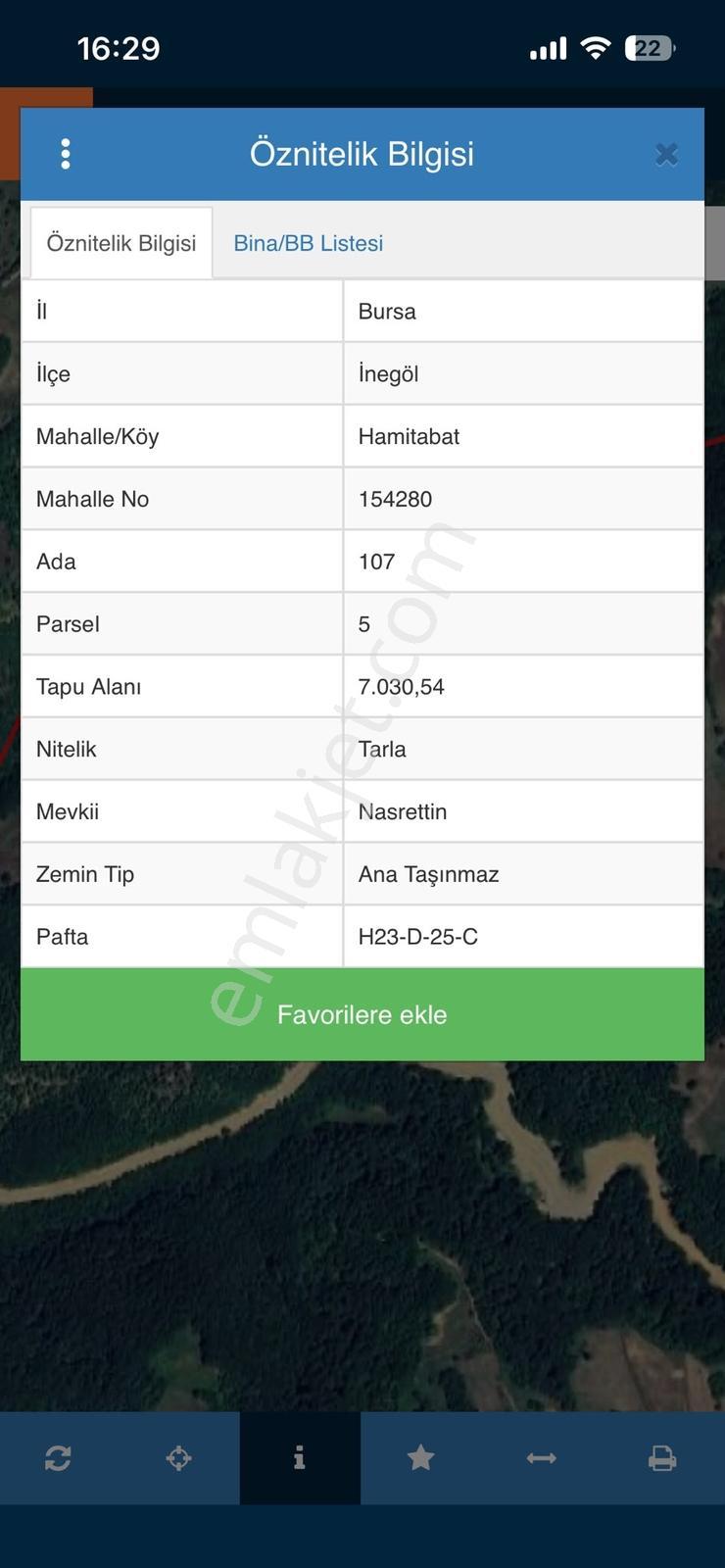 İnegöl Hamitabat'da 7 Dönüm Satılık Arazi