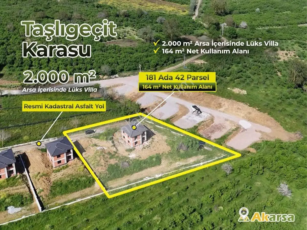 Karasu Taşlıgeçit 2.000 M2 Arsa İçersin'de Deniz Manzaralı Villa - Görsel 36