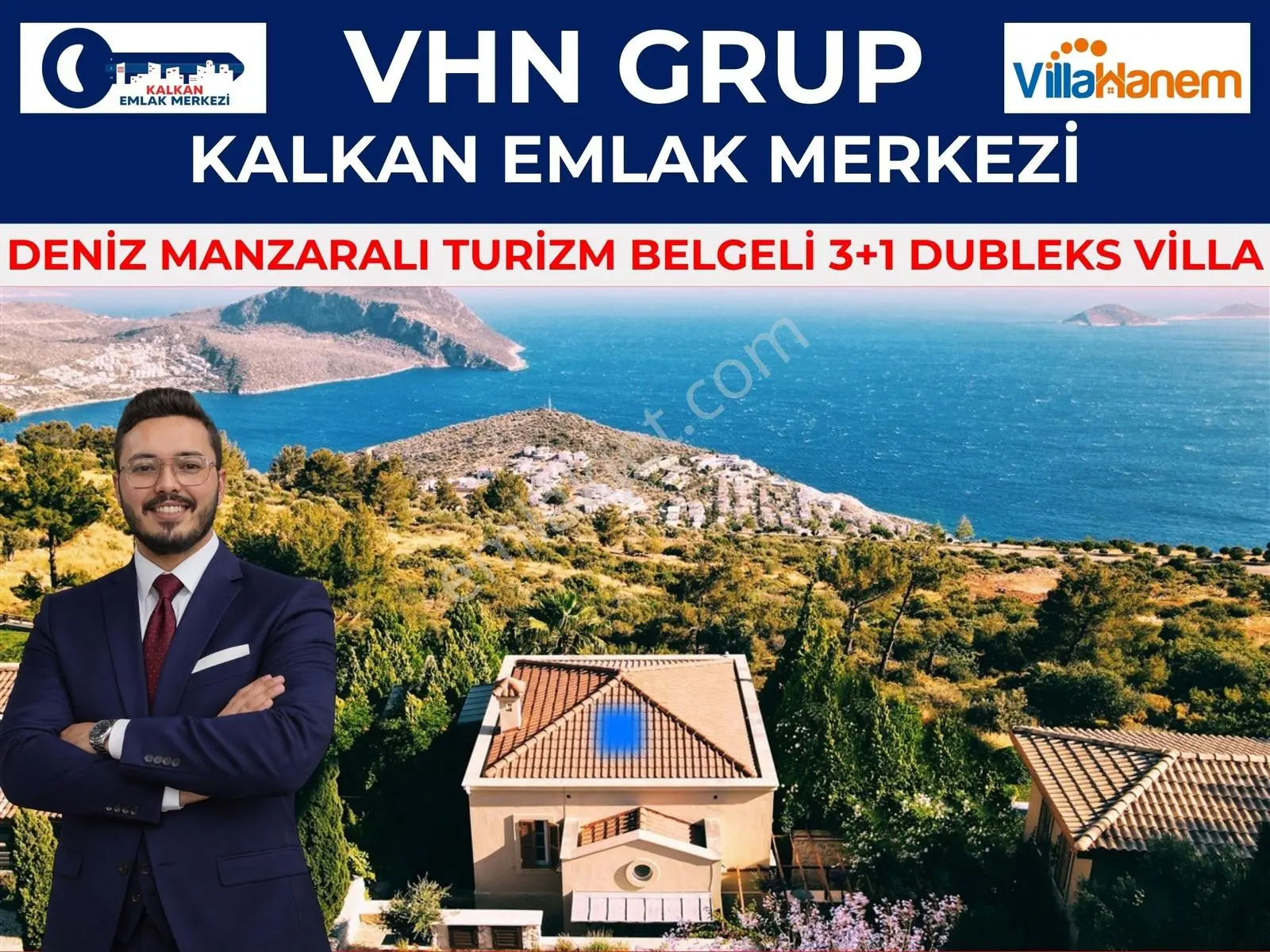Deniz Manzaralı Turizm Lisanslı 3+1 Dubleks Villa