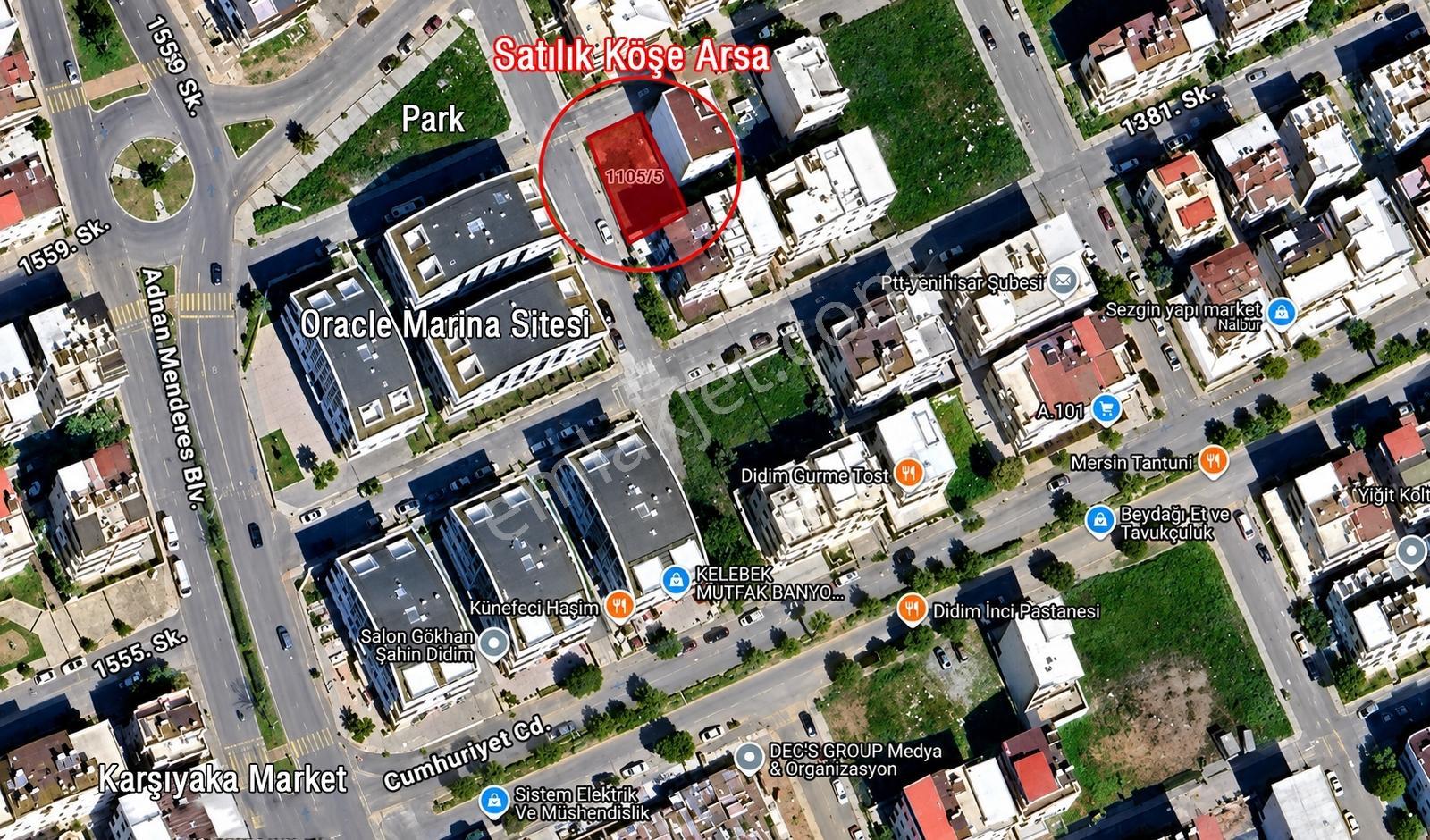 Didim Efeler'de Köşe Başı 3 Kat İmarlı Satılık Apartman Arsası