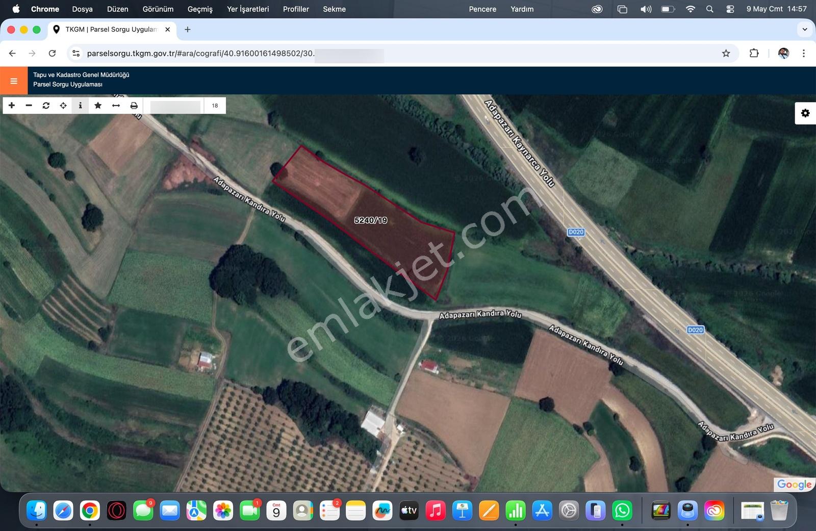 Ak Emlak'dan 6.222 M2 Yol Su Elektrik Mevcut Duble Yola Yakın