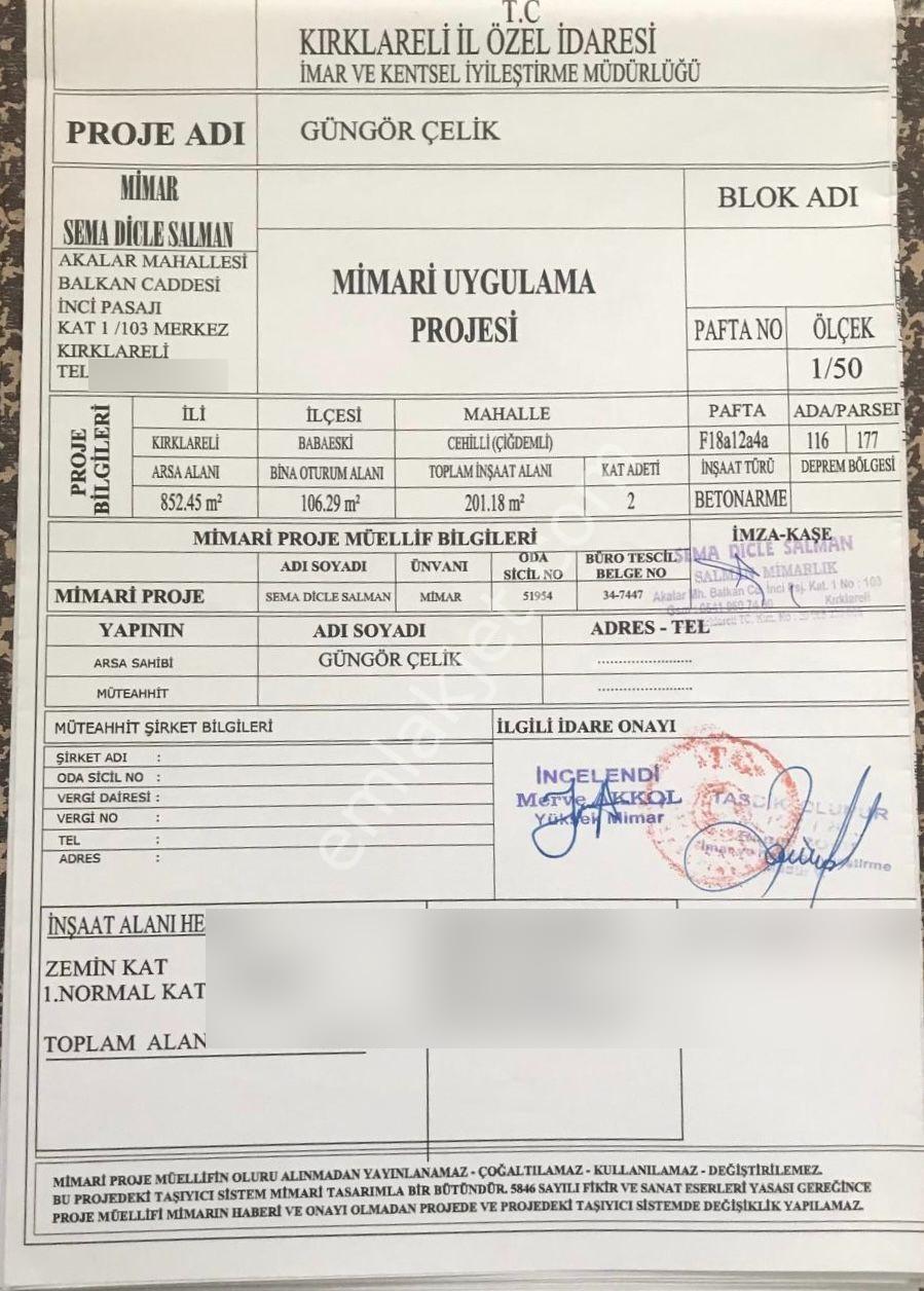 Babaeski Çiğdemli Köyü Ruhsatı Çıkmış Villa İmarlı Arsa - Görsel 9