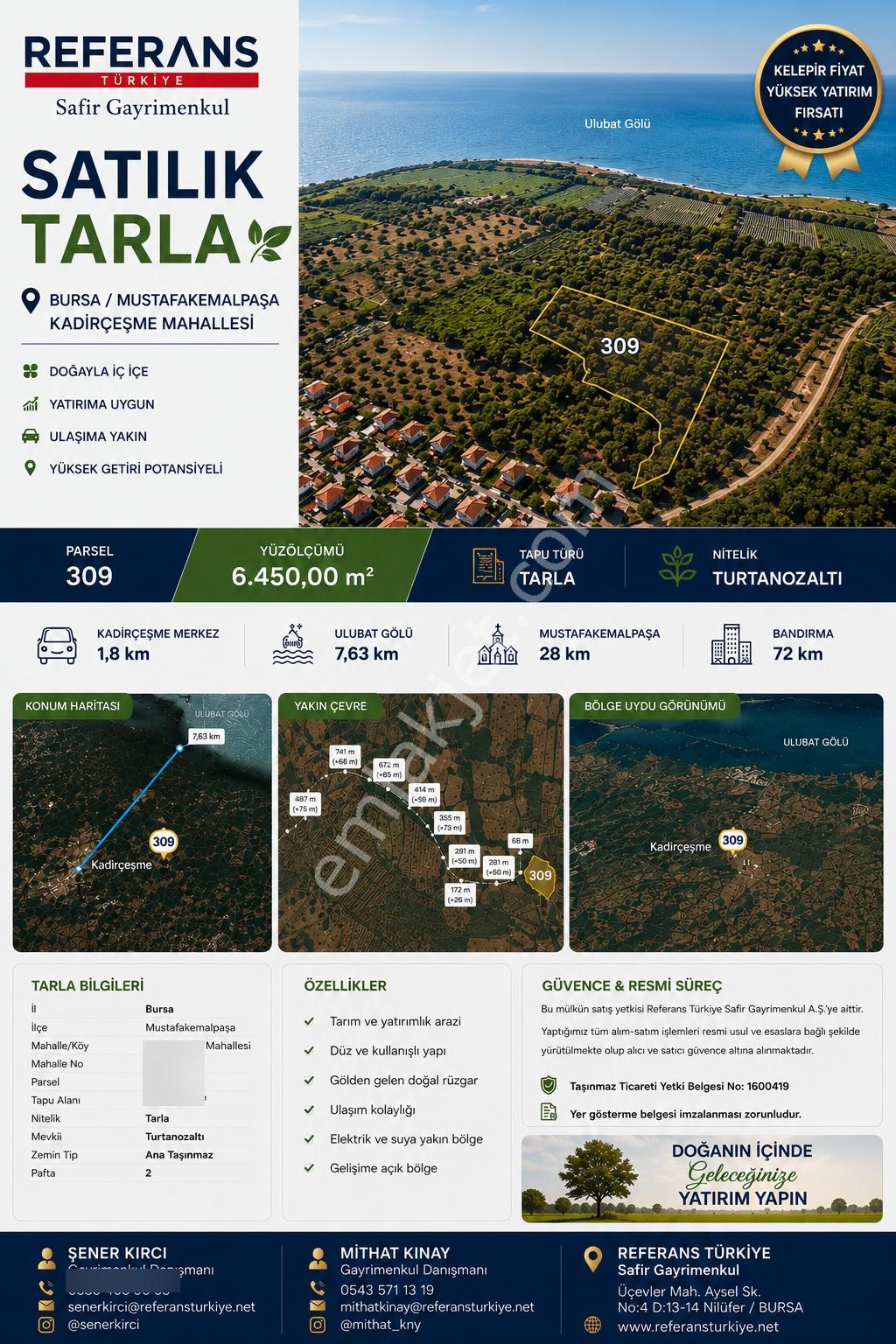 Rt Safir'den Bursa Mustafakemalpaşa Kadirçeşme Mahallesi'nde Satılık 6.450 M² Tarla - Görsel 7