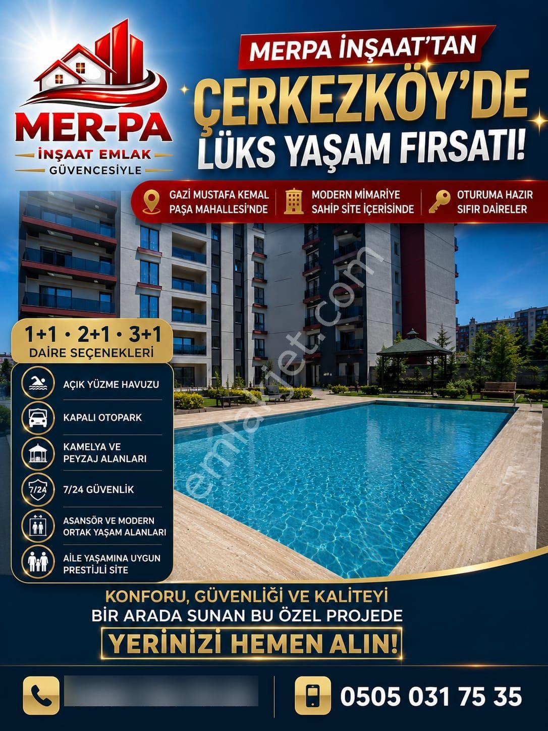 Çerkezköy*** Mer-pa İnş.*** _avm'ler Bölgesinde Site İçerisinde Sıfır 3+1 Dairler - Görsel 32