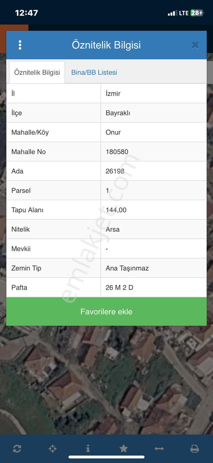 Müstakil Tapulu 144 M² Satılık Arsa | Bayraklı Onur Mahallesi’nde Değerli Yatırım Fırsatı - Görsel 13