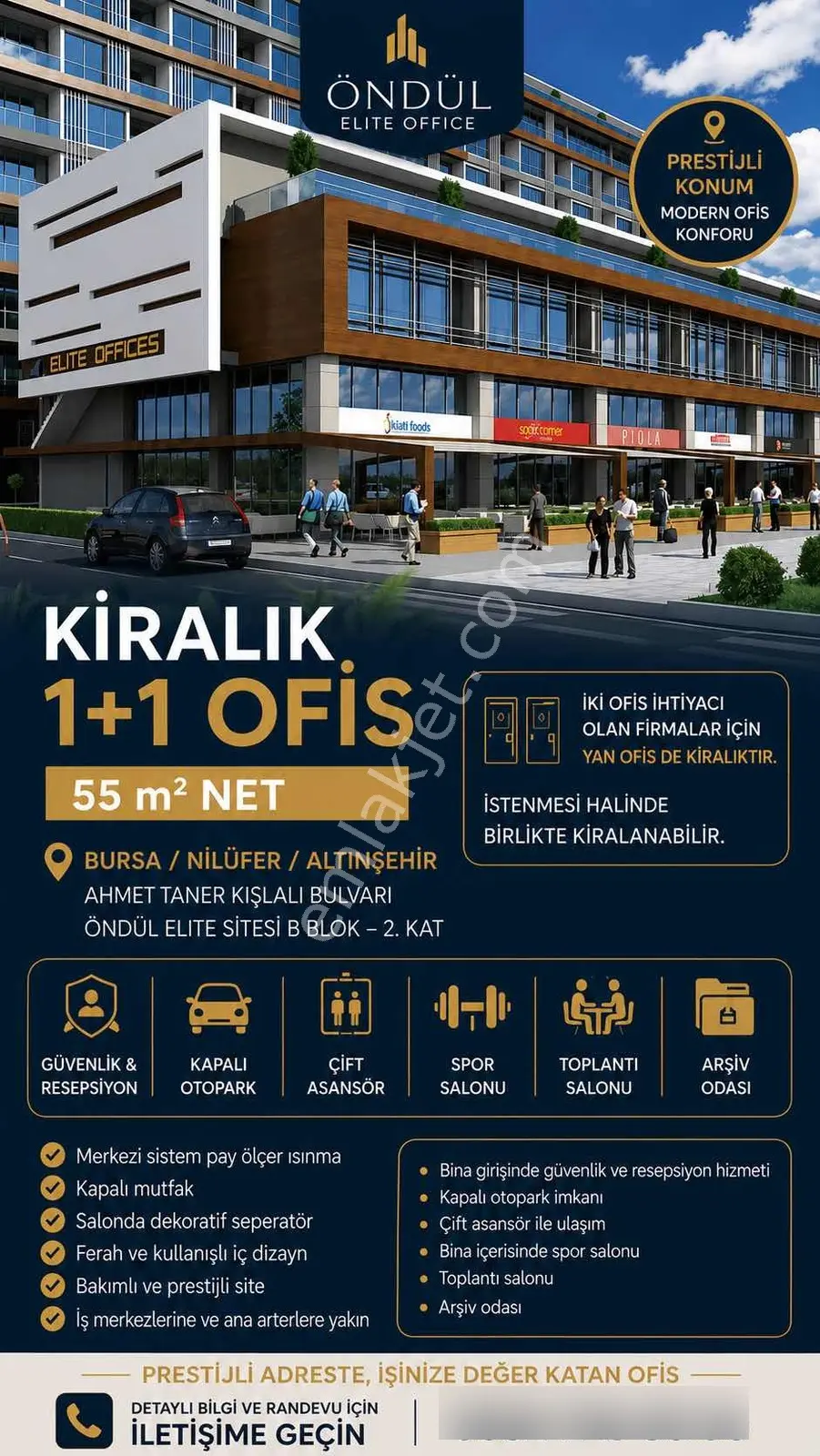 Öndül Elite Office Kiralık Prestijli 1+1 Ofis - Görsel 3