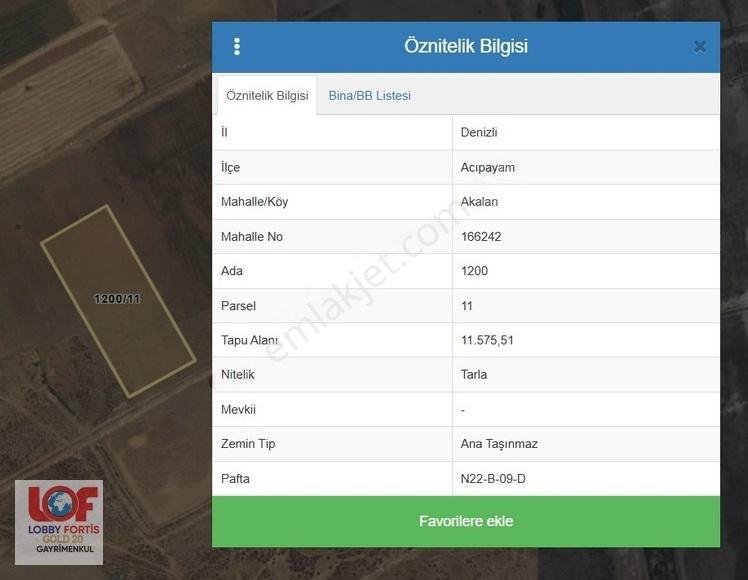Lobby Fortis'ten Acıpayam Akalan'da Satılık 11.575 M2 Tarla - Görsel 6
