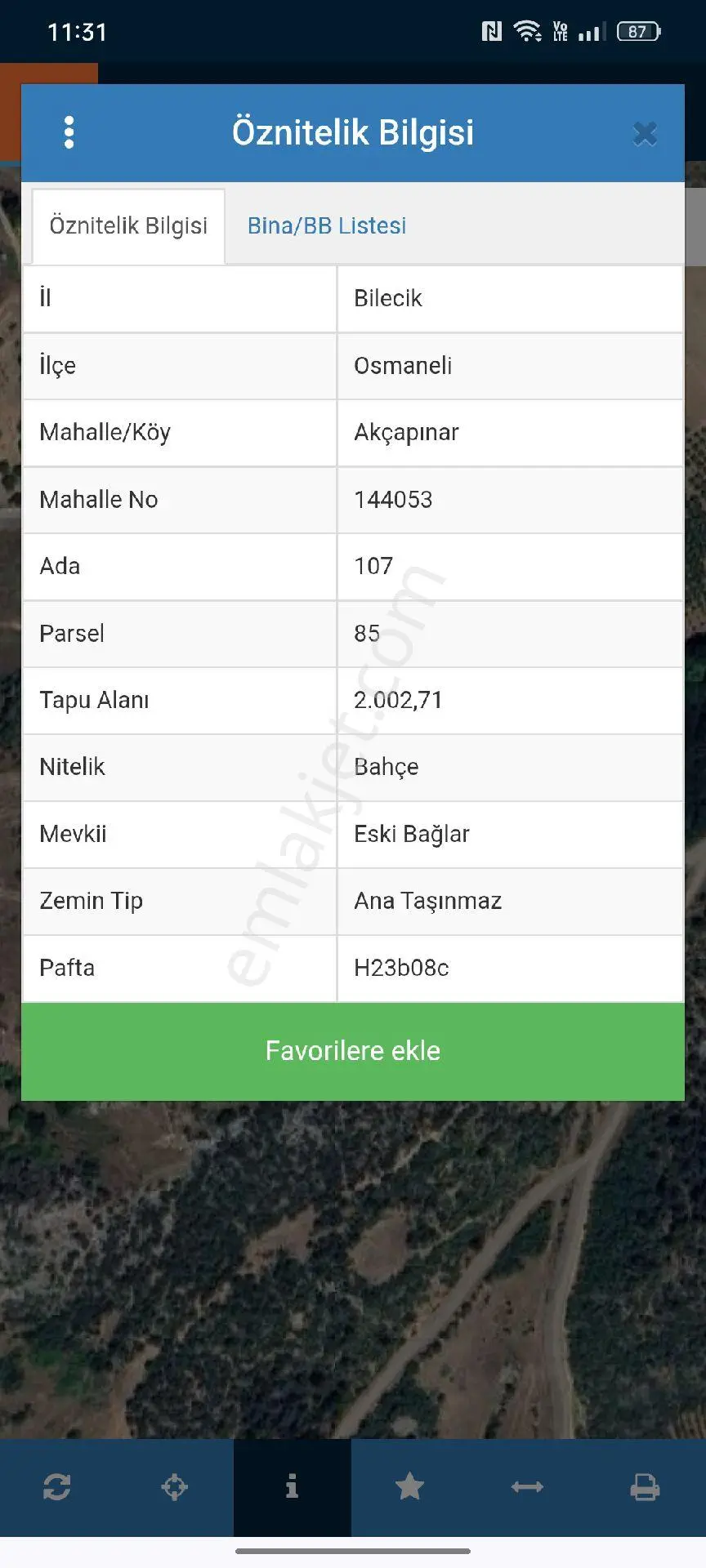 Osmaneli Akçapınar Satılık Asfalt Cepheli Tarla - Görsel 2