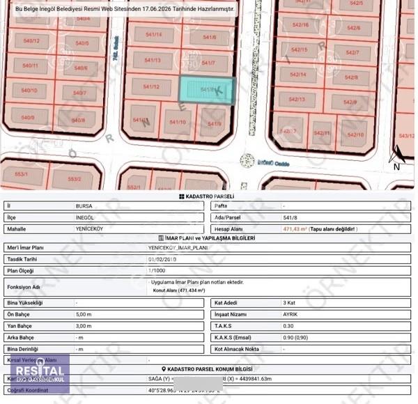 Bursa İnegöl Yeniceköy'de 942 M² İmarlı Arsa - Görsel 2