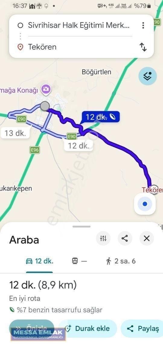 Satılık Tarla - Eskişehir Sivrihisar Tekören Köyü Karaağaç Mevki - Görsel 3