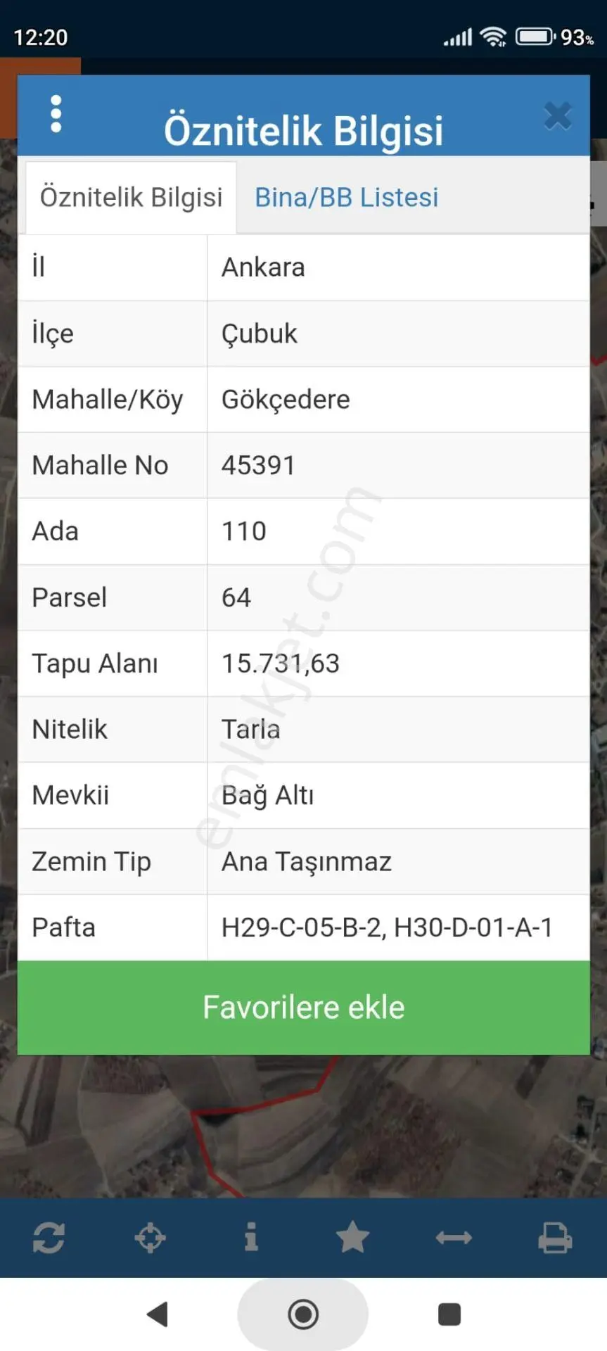Çubuk Gökçedere Mahallesi 800 M2 Tapulu İmara Sınır Satılık Arsa