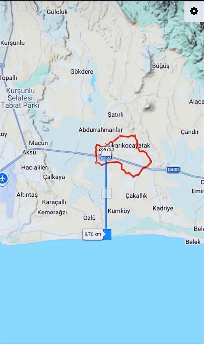 Serik/yukarıkocayatak Mh D 400- 9.330 M² Geleceğe Yatırım/tarla. - Görsel 7