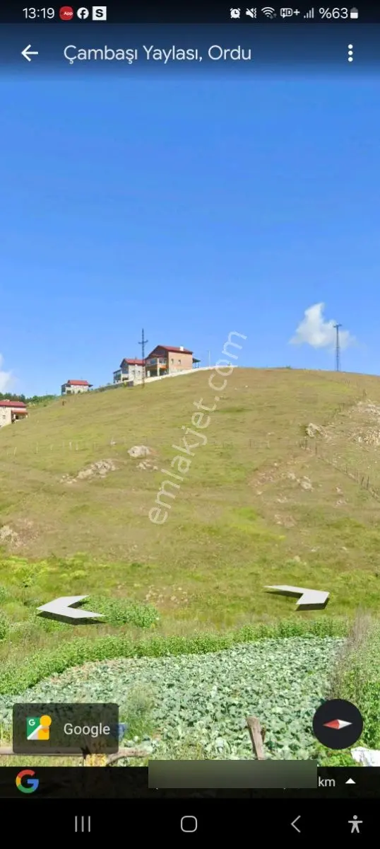 Ordu Çambaşında Satılık Konut İmarlı Yatırımlık 4.803 M² Arsa