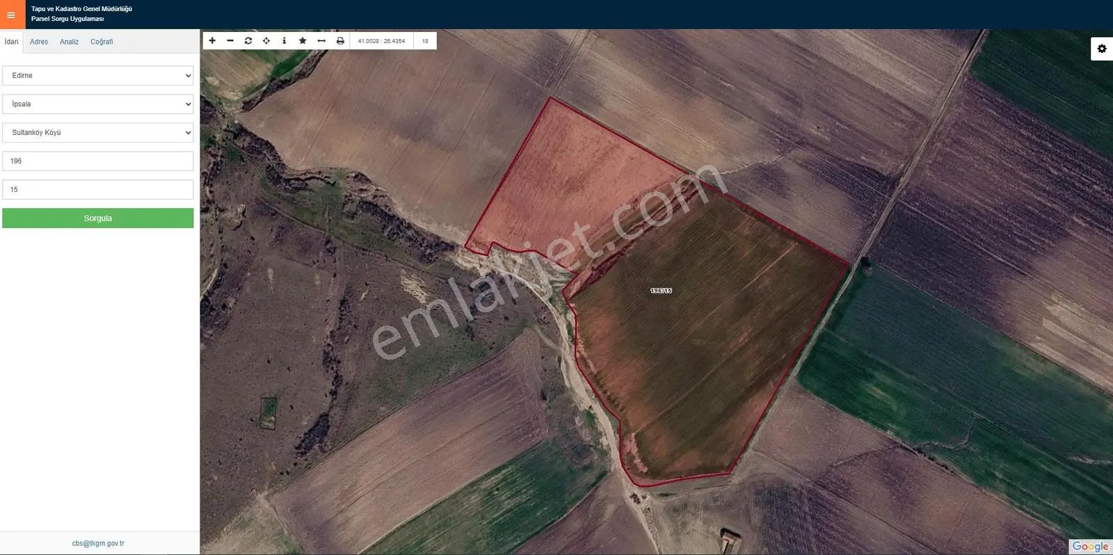 Edirne İpsala Sultanköy'de Satılık 7033m2 Tarla - Görsel 2