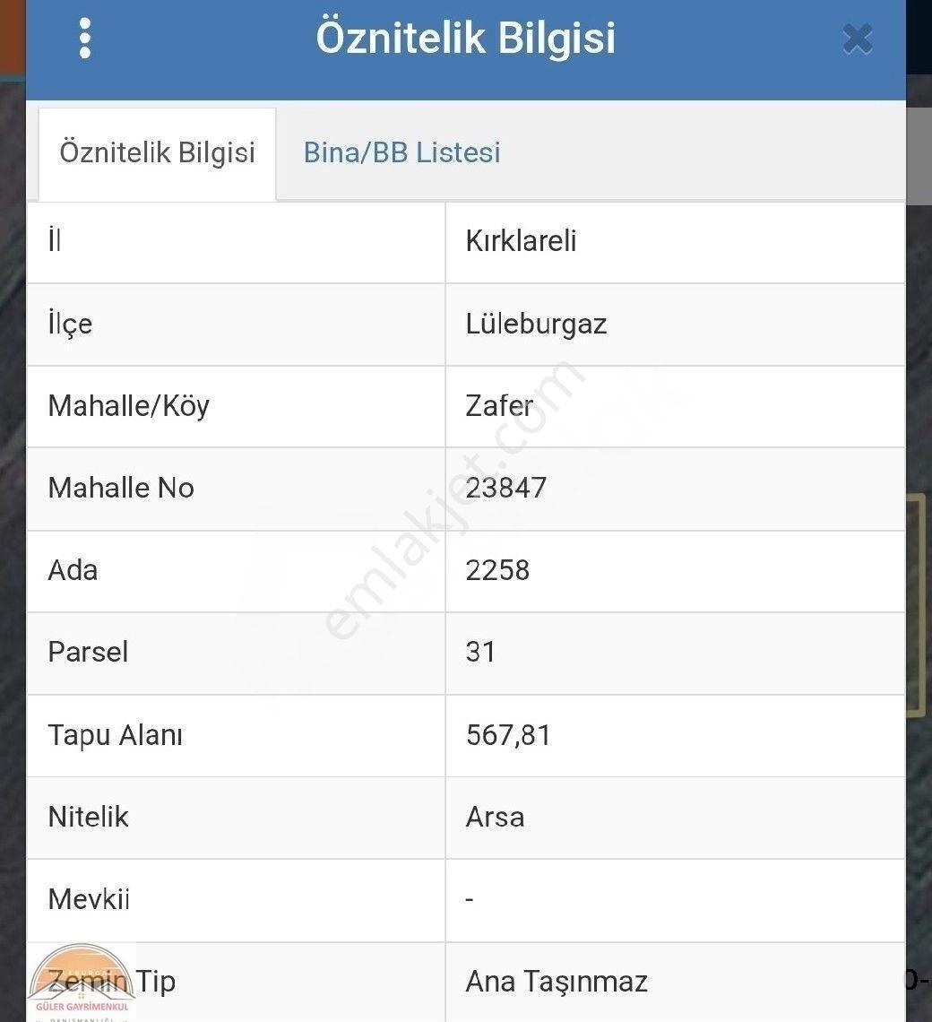 Lüleburgaz Zafer Mahallesi Satılık Arsa - Görsel 3