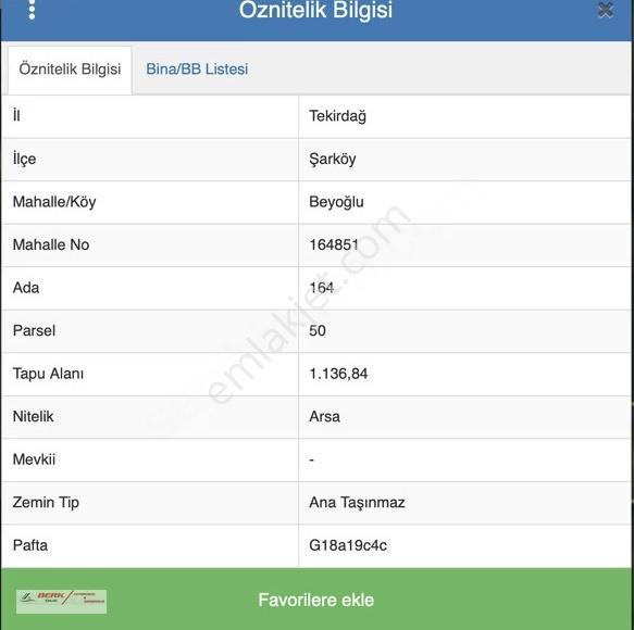 Tekirdağ Şarköy Beyoğlu Mahallesi 1100m2 Satılık Arsa - Görsel 4
