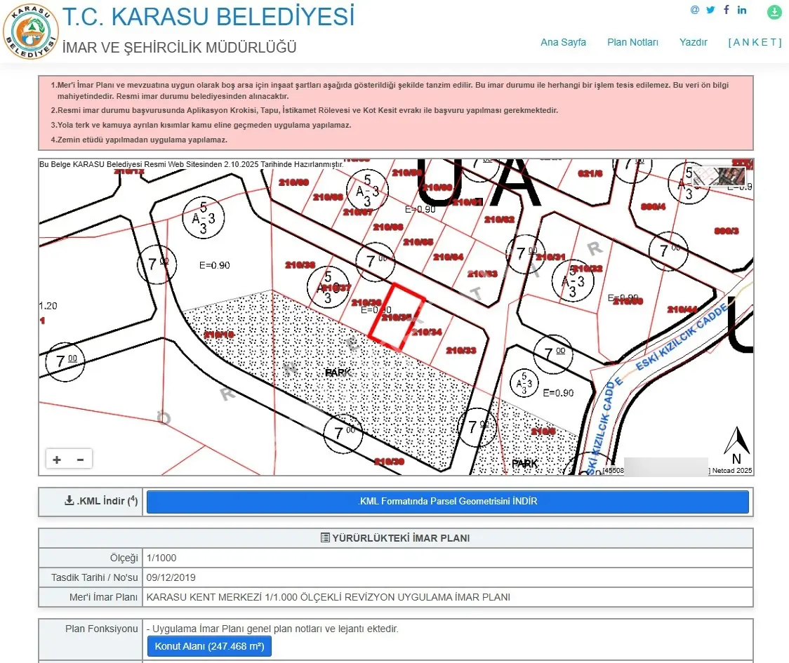 Karasu Merkez'de Manzaralı, Altyapısı Hazır Konut İmarlı Arsa - Görsel 4