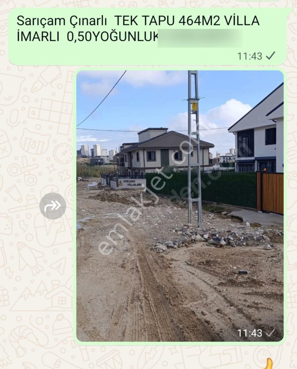 Sarıçam *çarkıpare* Villa İmarlı 351m2 Düz Arsa 4,100,000tl Pazarlıksız Ve * Çınarlı*daki Arsalar - Görsel 9
