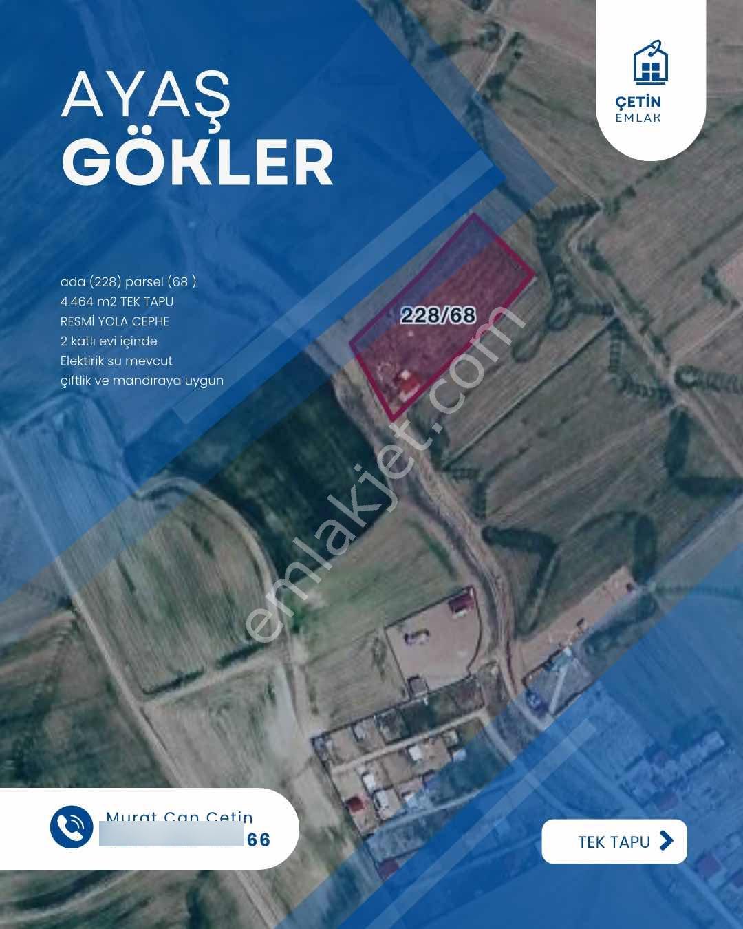 4.464 M2 Resmi Kadastro Yolla Cephe Tek Tapu 2 Katlı Evi İçinde