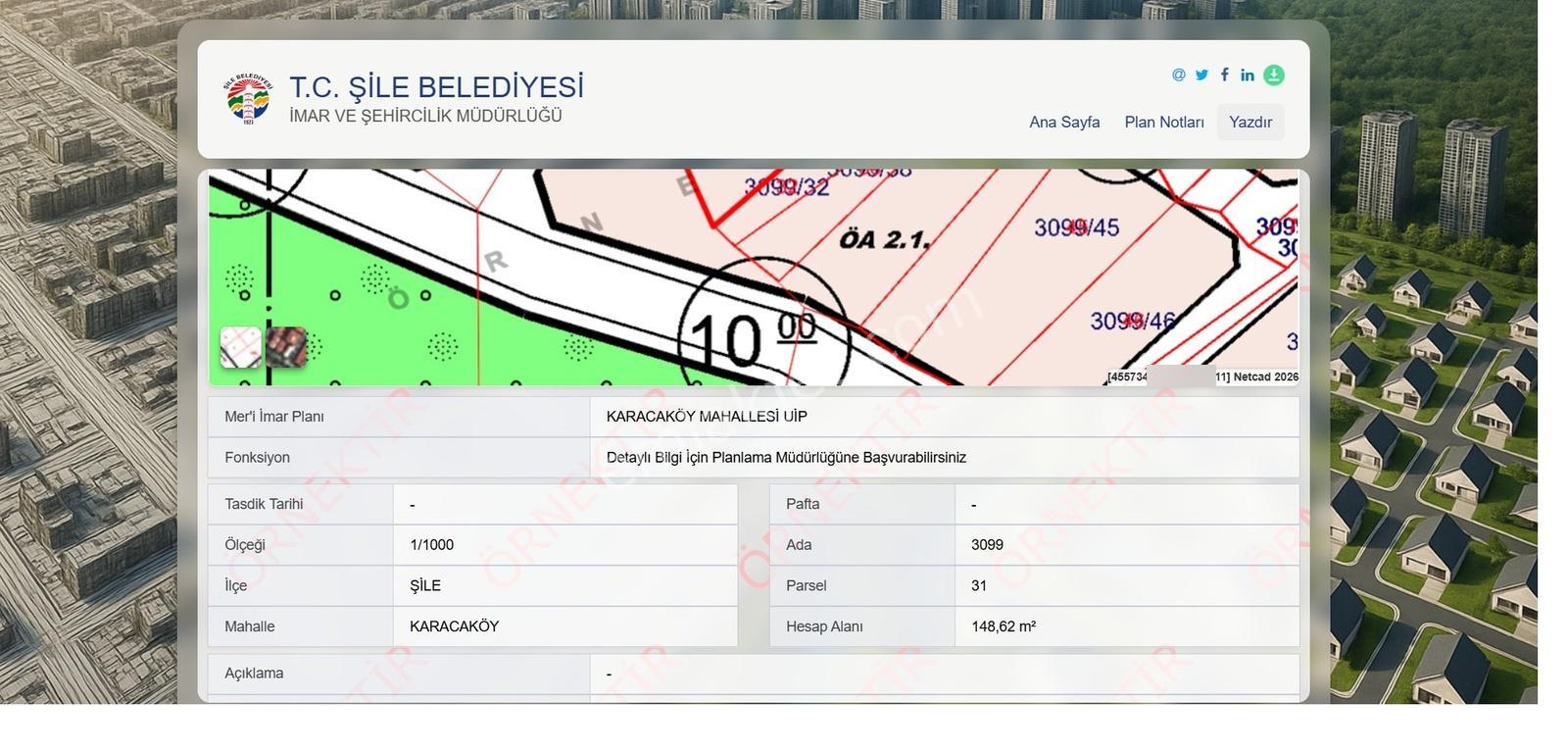 Şile Karacköyde Müstakil İmarlı Arsa 148 M2