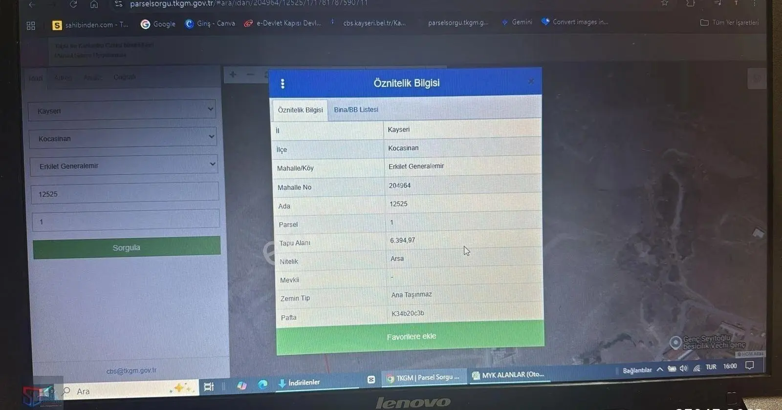 Erkilet Generalemirde Satılık Arsa