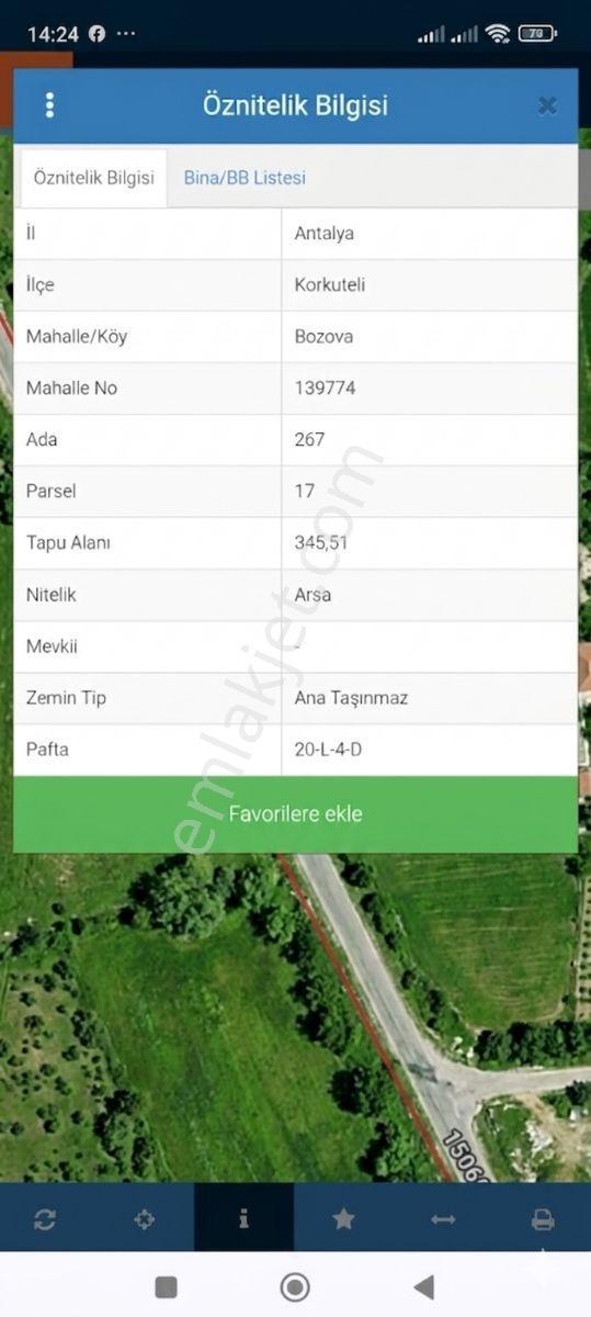 Antalya Korkuteli Bozova Da Satılık 345m2 İmarlı Arsa - Görsel 2