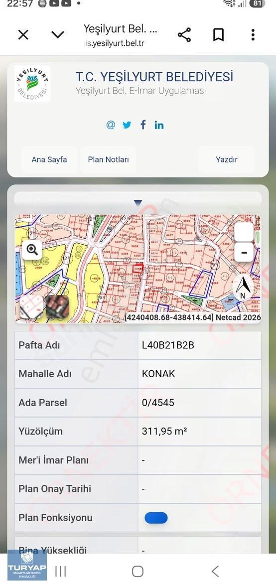 Turyap Metropol'den Konak Merkezde Satılık 306 M² Arsa - Görsel 7