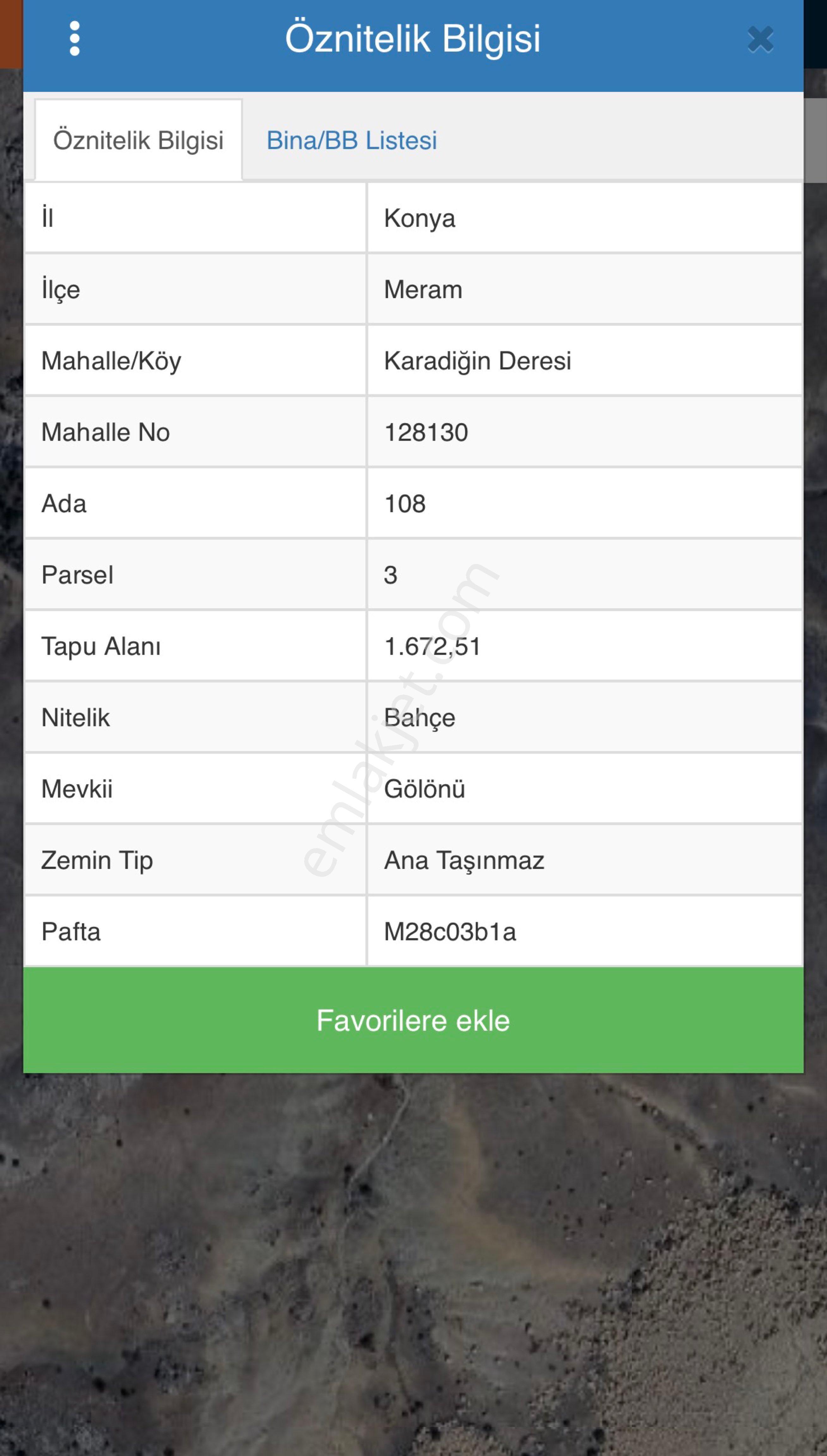 Meram Karadiğin Deresi 1672m2 Yatırımlık Bahçe