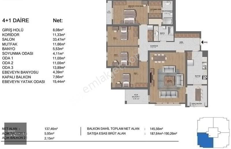 Gebze Emlak Konut 3 "f Parsel" 4+1 Kiralık - Görsel 22