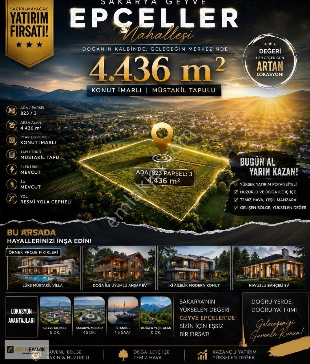Sakarya Geyve Epçelerde Yola Cephe 4436m² Konut İmarlı Arsa - Görsel 4