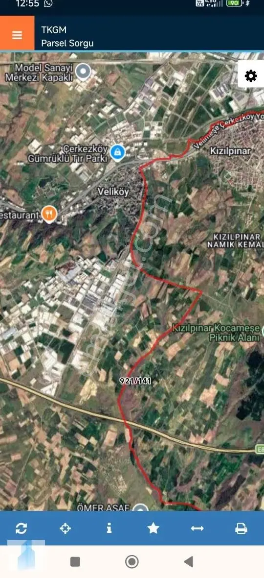 Çerkezköy Kızılpınar Da Satılık 3900 M2 Harika Konum Da Arsa - Görsel 3
