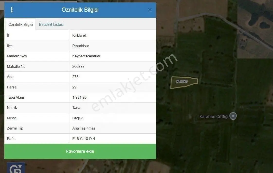 Kırklareli, Pınarhisar Satılık 1.982 M2 Tarla. - Görsel 2