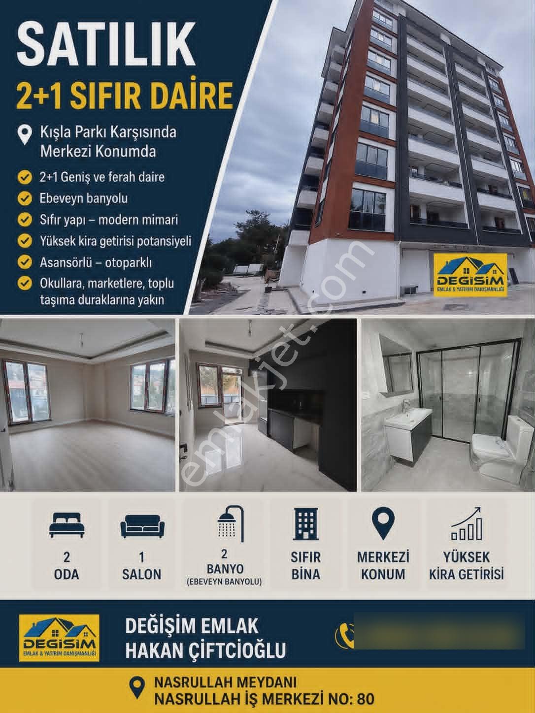 Kışla Parkı Karşısın Da Kışla Lıyf Sitesin De Satılık 2+1 Daire